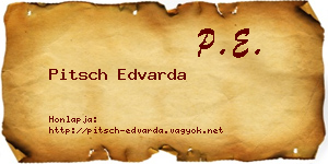 Pitsch Edvarda névjegykártya